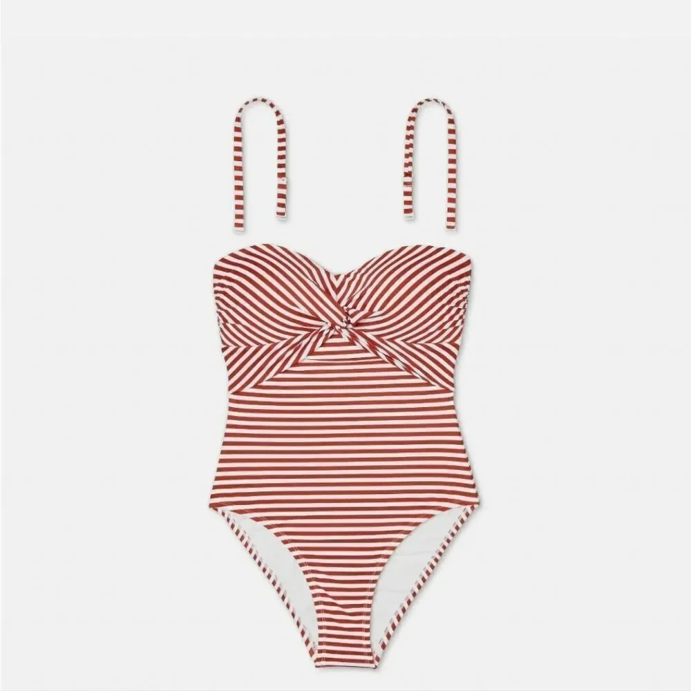 Kona Sol Twist Bandeau Medium Coverage One Piece Swimsuit